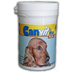 Кормовая добавка для улучшения качества и пигментации шерсти и кожи у собак Канвит с биотином и водорослью хлорелла Canvit H 50 Plus