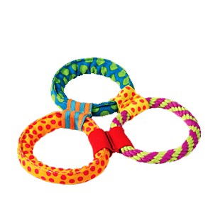 PETSTAGES Healthy Hoops Игрушка для собак "Три кольца текстильные"